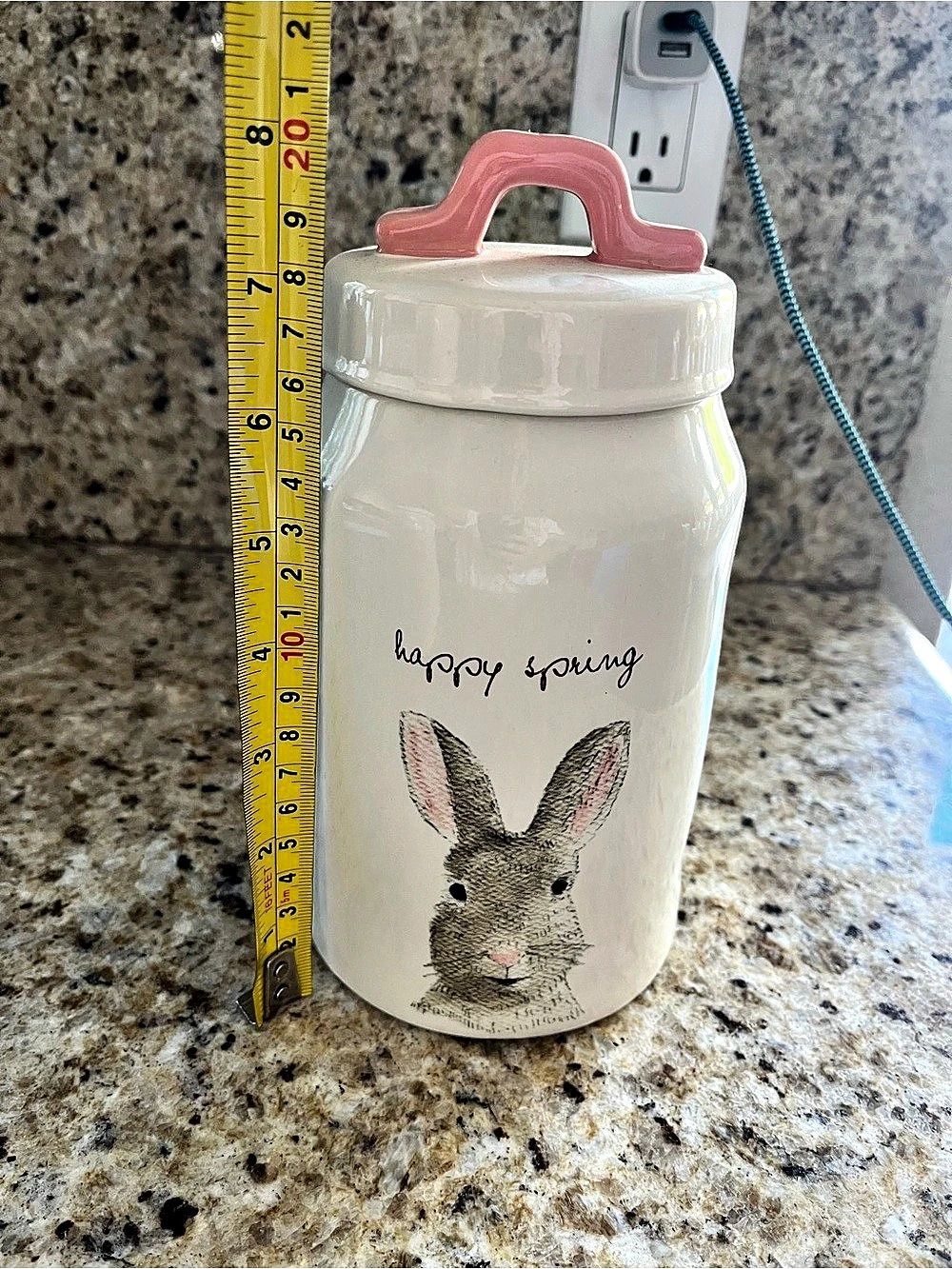 Rae Dunn Happy Spring Bunny Easter Canister